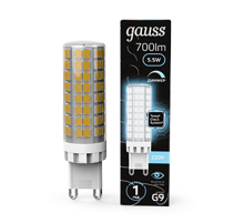 Лампа светодиодная G9 AC185-265V 5,5W 550lm 4100K керамика диммируемая LED 1/10/200  107309255-D  Gauss