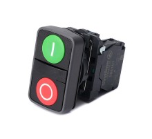 Кнопка двойн SB5 в сборе модуль 22мм зел "I"+красн "O" пластик 1НО+1НЗ  SB5AA73415  SE