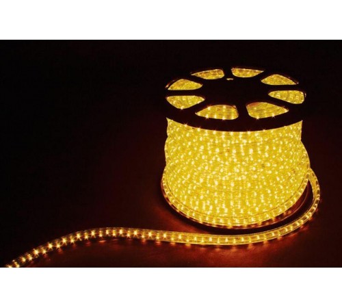 Дюралайт светодиодный 2W 100м 13мм 230V 36LED/м 1,44Вт/м (2м/отрез), 2 аксесс., желтый/ LED-R2W  26062  FERON