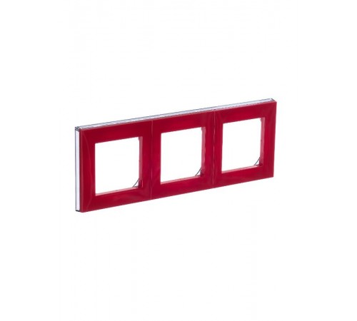 ABB Levit Красный / дымчатый чёрный Рамка 3-ая  3901H-A05030 65W  2CHH015030A6065  ABB