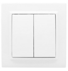 Выключатель 2-кл. СП проходной 10А белый Минск Basic  ERV10-027-10  EKF