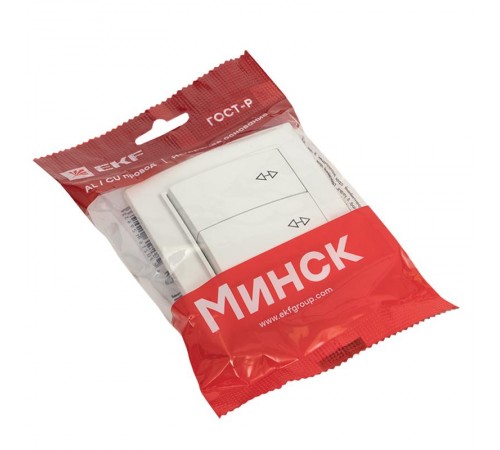 Выключатель 2-кл. СП проходной 10А белый Минск Basic  ERV10-027-10  EKF