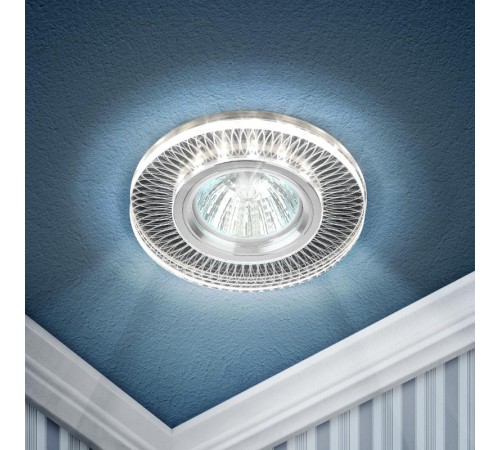 Светильник точечный декоративный DK LD43 SL 3D /1 cо светодиодной подсветкой MR16, зеркальный (50/1500)  Б0048939  ЭРА