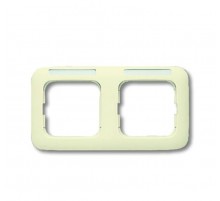 Рамка 2-постовая, горизонтальная, с полем для надписи, серия Busch-Duro 2000 SI, цвет слоновая кость  1754-0-2213   2CKA001754A2213  ABB