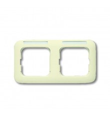 Рамка 2-постовая, горизонтальная, с полем для надписи, серия Busch-Duro 2000 SI, цвет слоновая кость  1754-0-2213   2CKA001754A2213  ABB