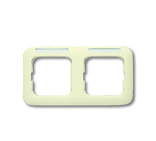 Рамка 2-постовая, горизонтальная, с полем для надписи, серия Busch-Duro 2000 SI, цвет слоновая кость  1754-0-2213   2CKA001754A2213  ABB