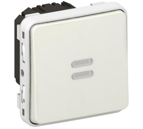 Plexo Белый Выключатель 1-клавишный с подсв. с задержкой отключения IP55  069604  Legrand