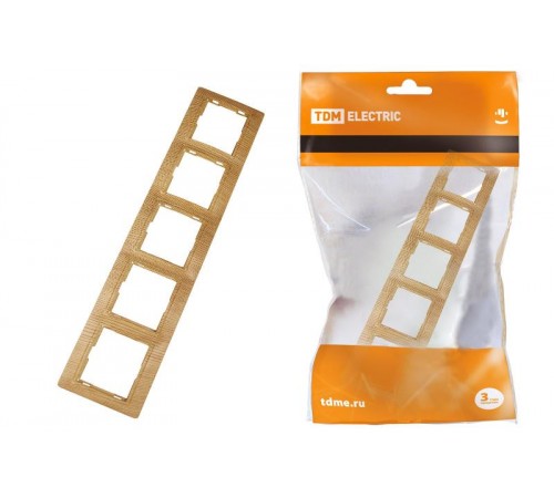 Рамка 5 постовая горизонтальная "ЭКО" (сосна) "Таймыр"  SQ1814-0232  TDM