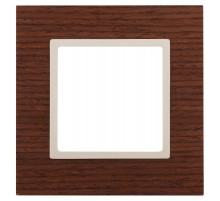 14-5301-09 Рамка на 1 пост, дерево, Эра Elegance, дуб+сл.кость  Б0034568  ЭРА