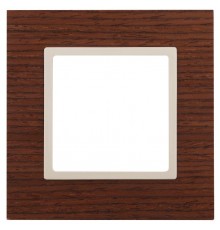 14-5301-09 Рамка на 1 пост, дерево, Эра Elegance, дуб+сл.кость  Б0034568  ЭРА