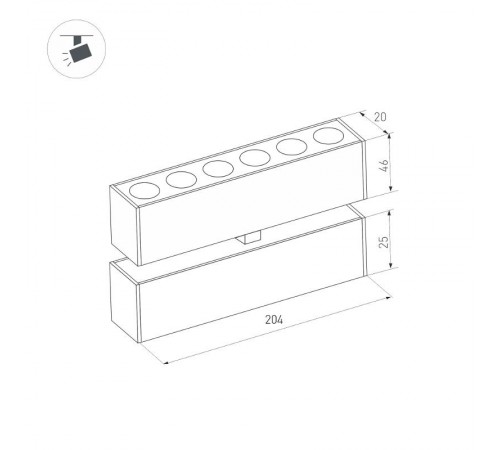 Светильник MAG-DOTS-FOLD-25-S200-6W Warm3000 (BK, 30 deg, 24V) (arlight, IP20 Металл, 3 года)  034217  Arlight
