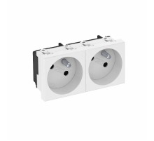 Розетка двойная 33° франц. стандарт, 250 В, 16A (белый) (STD-F3 RW2)  6120242  OBO Bettermann