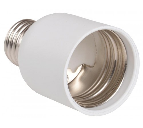 Переходник Е27-Е40 пластик белый, индивидуальный пакет ПР27-40-К02  EPR13-01-01-K01  IEK