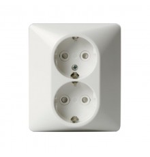 Розетка DoubleSCHUKO в сборе с заземлением, 16А / 250В, зажимные клеммы, серия Jussi, белый  302EUJ   2TKA000945G1  ABB