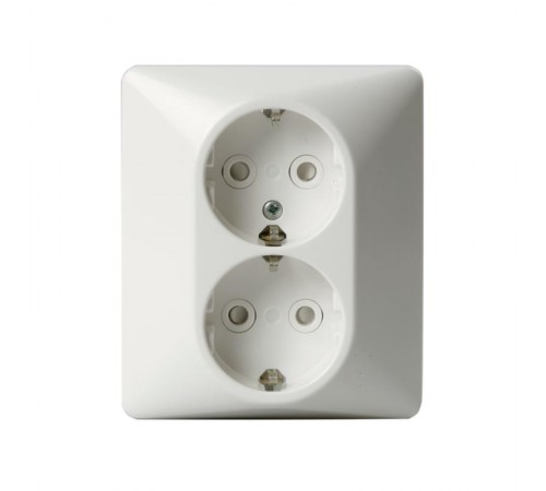 Розетка DoubleSCHUKO в сборе с заземлением, 16А / 250В, зажимные клеммы, серия Jussi, белый  302EUJ   2TKA000945G1  ABB