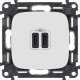 Valena ALLURE Белый Зарядное устройство с 2-мя USB-разьемами тип С-тип С 240В/5В 3000мА С лицевой панелью  755345  Legrand