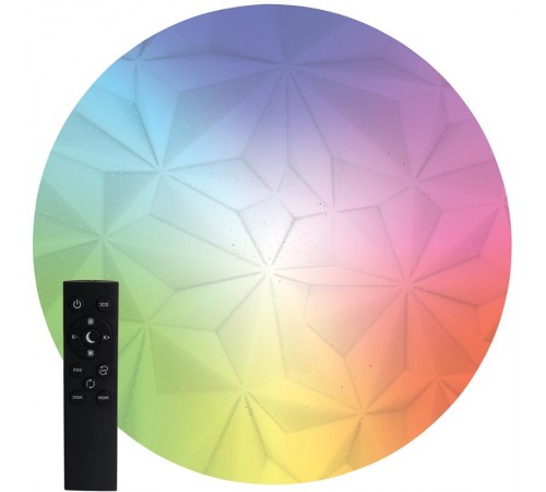 Светильник светодиодный стационарный с пультом 90W, Max. 8910Lum, 3000К-6400K, AL7800 Lunar glow RGB (45438.45.90.77RGB)  41747  FERON