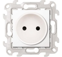 Simon 24 Белый Розетка 2К со шторками  2450441-030  Simon