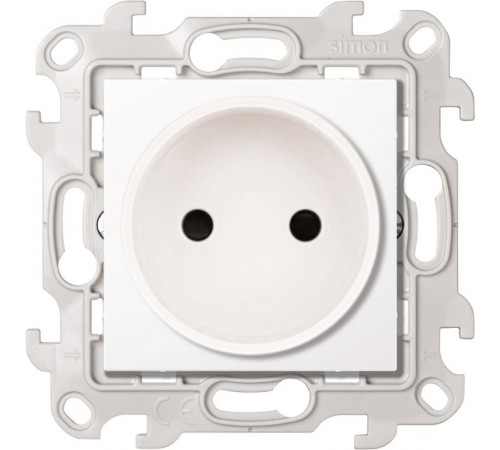 Simon 24 Белый Розетка 2К со шторками  2450441-030  Simon