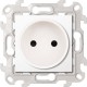 Simon 24 Белый Розетка 2К со шторками  2450441-030  Simon