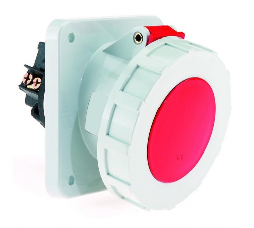 Розетка встраиваемая наклонная 63А 4p (3P+PE) IP67 400в фланец 100х192 12570 I 12570-Bals I Bals