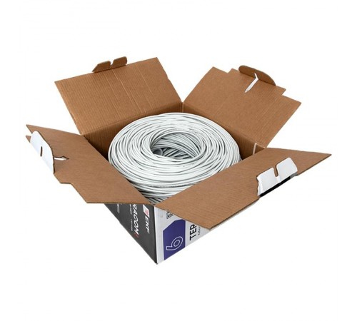 Кабель витая пара TERACOM PRO Cat.6 U/UTP 4 пары solid 23AWG нг(А)-HF серый упак. 305м  TRP-6UTP-04LSH-GY-IN3  EKF