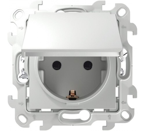 Simon 24 Белый Розетка 2К+З IP44 Push&Go  2420448-030  Simon