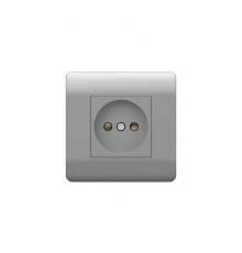 Розетка б/з со шторками, 16А, серебряный(NEW3-E)  431409  CHINT