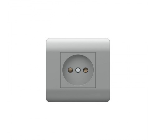 Розетка б/з со шторками, 16А, серебряный(NEW3-E)  431409  CHINT