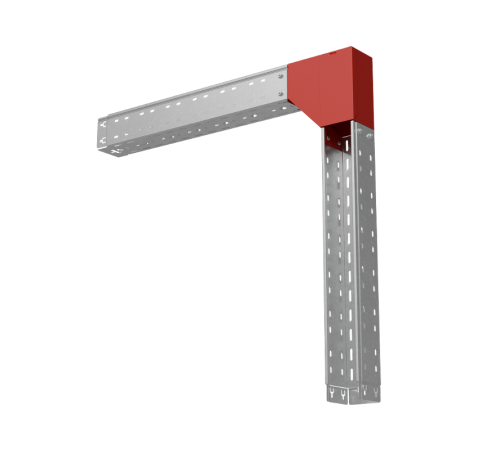 Угол вертикальный внешний L 100х100 мм с разворотом трассы на 90 град "ПЛЮС"  VLPDplus90-100-100-L  КМ-профиль