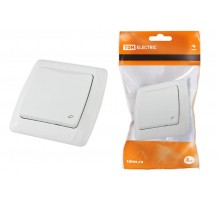 Розетка с крышкой 2П+З с защитными шторками 16А 250В белая "Онега"   SQ1805-0014  TDM