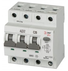 АВДТ 6кА  PRO D326E4C20А30 АД-32 электронное 3P+N C20 30мА тип А   Б0059099  ЭРА