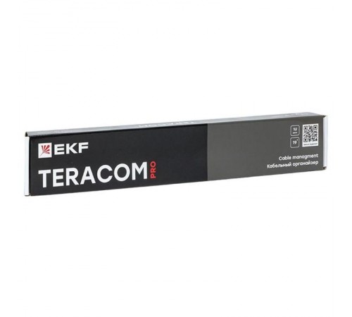 Кабельный органайзер TERACOM PRO с крышкой 19" 1U пластиковый черный  TRP-1CORF-PL-BK  EKF