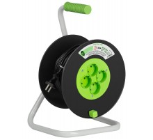 Удлинитель силовой ЭРА GREEN LINE KAT-2x0.75-30m Greenline на катушке пластик 4 розетки без заземления 30м ПВС 2x0.75мм2   Б0065140  ЭРА