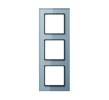 Рамка для вертикальной и горизонтальной установки, 3 поста; стекло; серо-голубой; A CREATION  AC583GLBLGR  Jung