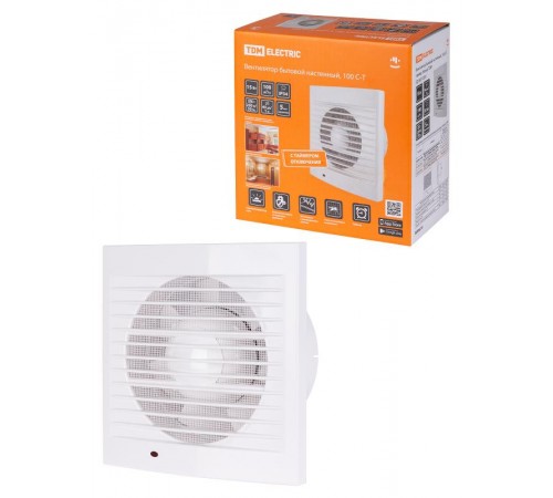 Вентилятор бытовой настенный, 100 С-Т, таймер, белый,  SQ1807-2001  TDM