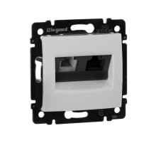 Valena Белый Розетка двойная комп.(RJ45) 1-ая 5 кат UTP + ТЛФ 1-ая (RJ11)  770080  Legrand