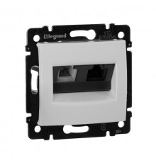 Valena Белый Розетка двойная комп.(RJ45) 1-ая 5 кат UTP + ТЛФ 1-ая (RJ11)  770080  Legrand