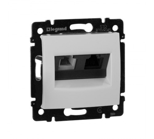 Valena Белый Розетка двойная комп.(RJ45) 1-ая 5 кат UTP + ТЛФ 1-ая (RJ11)  770080  Legrand