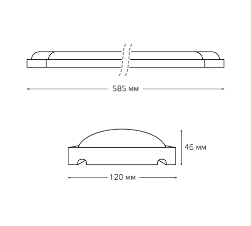Светильник светодиодный линейный WLF-4 18W 1560lm 6500K 185-265V IP20 585*120*46мм сталь LED 1/12  844611318  Gauss