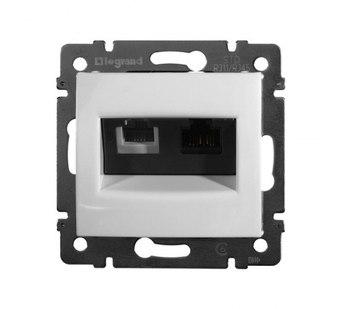 Valena Белый Розетка двойная комп.(RJ45) 1-ая 5 кат UTP + ТЛФ 1-ая (RJ11)  770080  Legrand