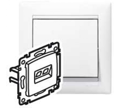 Valena Белый Розетка двойная комп.(RJ45) 1-ая 5 кат UTP + ТЛФ 1-ая (RJ11)  770080  Legrand