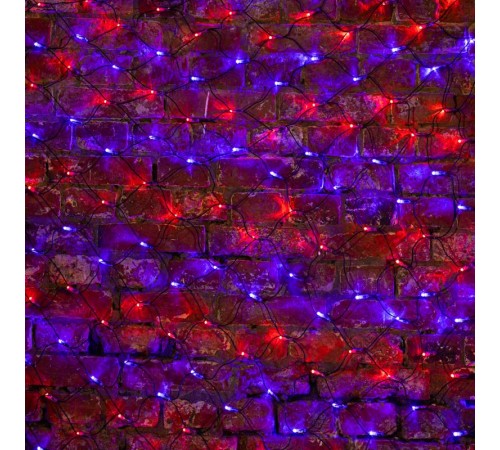 Гирлянда "Сеть" 2,5х2,5м, черный ПВХ, 432 LED Красные/Синие  215-033  NEON-NIGHT