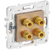 SKANDY Аудиорозетка 4-местная SK-A01Sa песочный  SK-S40-K98  IEK