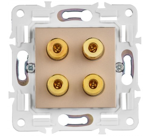 SKANDY Аудиорозетка 4-местная SK-A01Sa песочный  SK-S40-K98  IEK