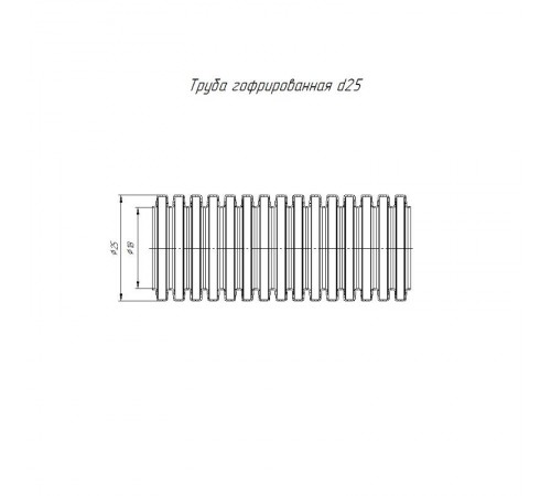 Труба гофрированная ПНД защитная для МПТ (пешель) красная д25/18,3 (50м/2600м уп/пал)  PR02.0089  Промрукав