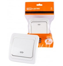 Перекрестный выключатель 1-кл. 10А белый "Валдай"  SQ1804-0041  TDM