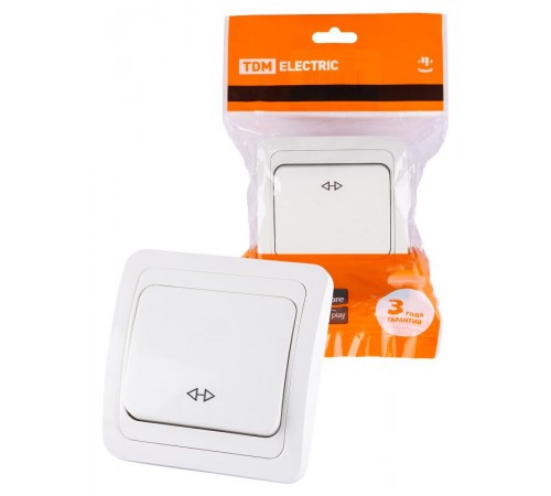 Перекрестный выключатель 1-кл. 10А белый "Валдай"  SQ1804-0041  TDM