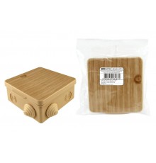 Коробка распределительная о/п 80х80х50мм, крышка, сосна, IP54, 7вх. инд. штрихкод  SQ1401-0712  TDM