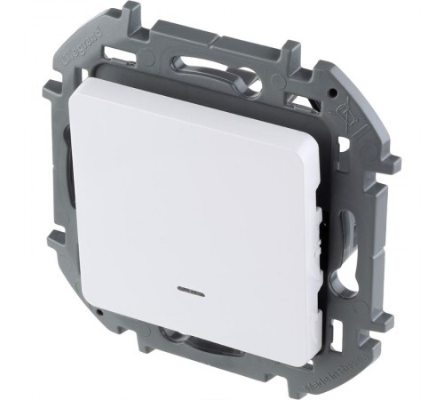 Inspiria Белый Выключатель 1-клавишный с подсветкой С/У без рамки  673610  Legrand